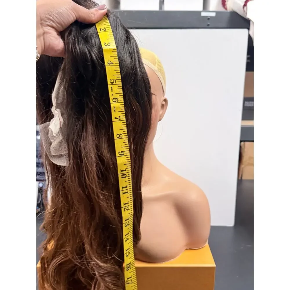 ILIKEHAIR Human Hair Long Body Wave Wig Ombre Brown NWT